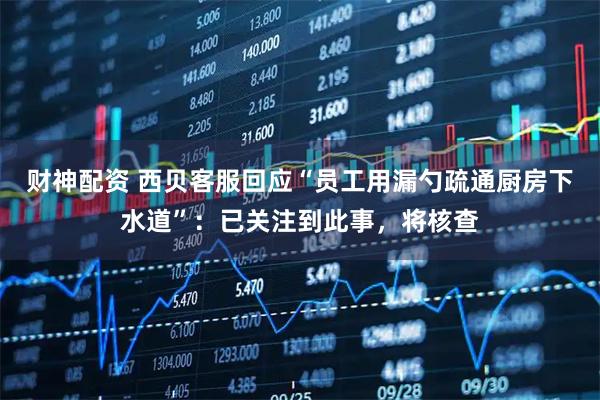财神配资 西贝客服回应“员工用漏勺疏通厨房下水道”:已关注到此事,将核查