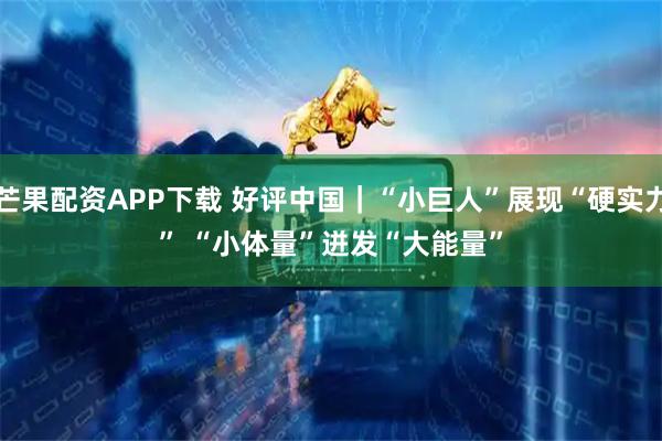 芒果配资APP下载 好评中国｜“小巨人”展现“硬实力” “小体量”迸发“大能量”